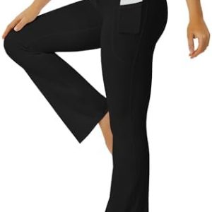 FOHOFO Flare Yoga Pants for Women, High Waisted Bootcut Leggings with Pockets, Perfect for Fitness and Everyday Wear